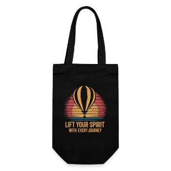 Hot Air Balloon Inspirational Message: Hebe - Gift Bag for Bottles - black - Front