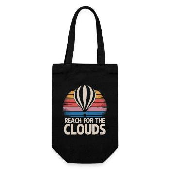 Hot Balloon Inspiration Quote – Reach For The - Gift Bag for Bottles - black - Front