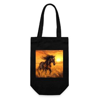 Pferd - Geschenkbeutel für Flaschen - Schwarz - Vorne