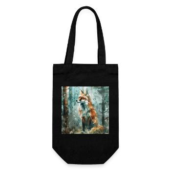 Fuchs - Geschenkbeutel für Flaschen - Schwarz - Vorne