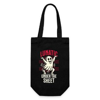 Lunatic Under The Sheet Funny Ghost Design - Gift Bag for Bottles - black - Front