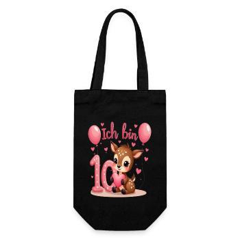Cerf mignon j’ai 10 enfants 10e anniversaire fille - Sac à bouteille - noir - Devant