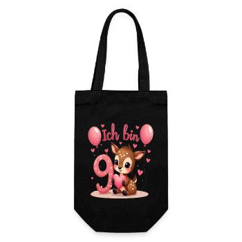 Cerf mignon j’ai 9 enfants 9ème anniversaire fille - Sac à bouteille - noir - Devant