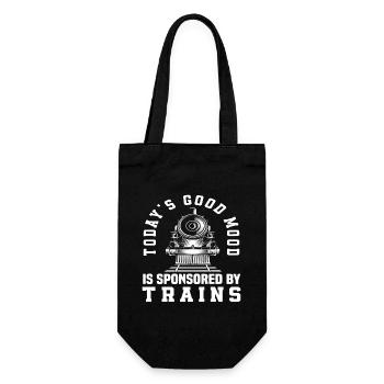 Today's good mood thanks to trains - Gift Bag for Bottles - black - Front