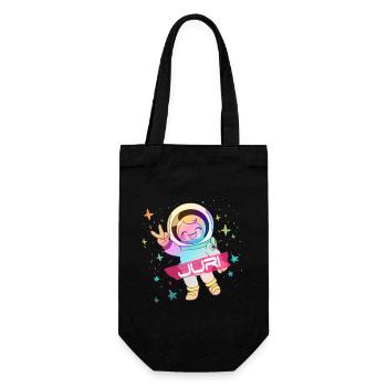 JURI - Beautiful boy name with cute astronaut - Gift Bag for Bottles - black - Front