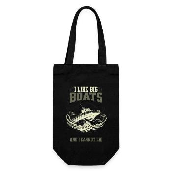 I love big Boats - Lustiges Kapitän Vintage Design - Geschenkbeutel für Flaschen - Schwarz - Vorne