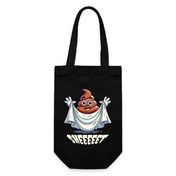 Lustiges Kackhaufen Gespenst Humorvolles Design - Geschenkbeutel für Flaschen - Schwarz - Vorne
