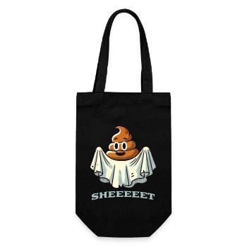 Lustiges Kackhaufen Gespenst Sheet Gespenst - Geschenkbeutel für Flaschen - Schwarz - Vorne