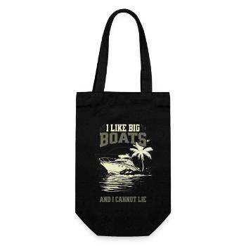 I Like Big Boats And I Cannot Lie Tropisches Boot - Geschenkbeutel für Flaschen - Schwarz - Vorne