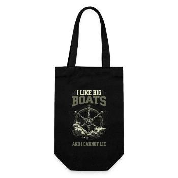 I Like Big Boats And I Cannot Lie Steering Wheel Design - Gift Bag for Bottles - black - Front