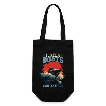 I Like Big Boats And I Cannot Lie – Speedboat - Gift Bag for Bottles - black - Front