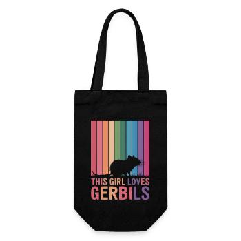 Gerbil Spruch Rennratte Mädchen Rennmaus Geschenk - Geschenkbeutel für Flaschen - Schwarz - Vorne
