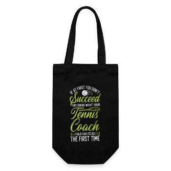 Funny Tennis Player Racket Coach - Geschenkbeutel für Flaschen - Schwarz - Vorne