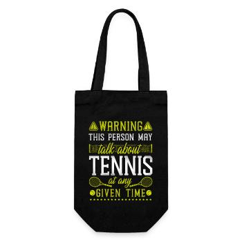 Funny Tennis Player Racket Warning - Gift Bag for Bottles - black - Front