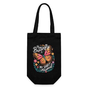 Schmetterling Le papillon est mon animal spirituel - Sac à bouteille - noir - Devant