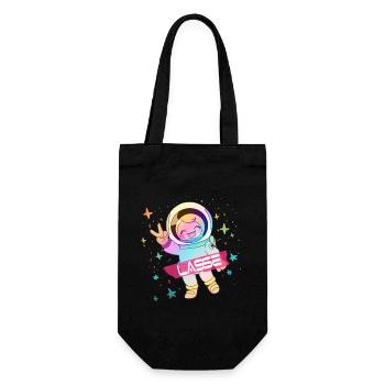 LASSE - Beautiful boy name with cute astronaut - Gift Bag for Bottles - black - Front