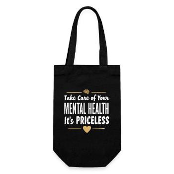 Mental Health Advocate Therapy Support Emotional - Gift Bag for Bottles - black - Front