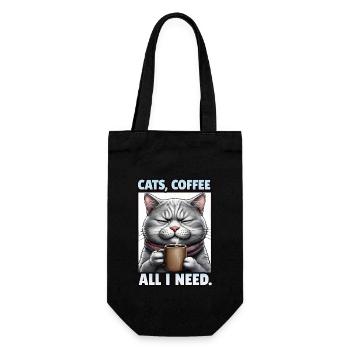 Lustiges Katze Kunst Katzenbesitzer Katzen Kaffee - Geschenkbeutel für Flaschen - Schwarz - Vorne
