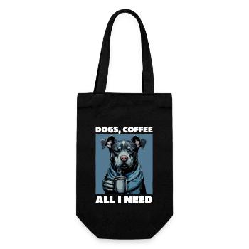 Funny Dog Art Dog Owner Dogs Coffee - Gift Bag for Bottles - black - Front