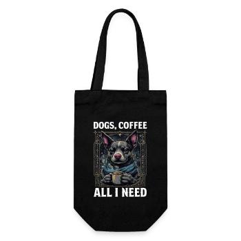 Funny Dog Art Dog Owner Dogs Coffee - Gift Bag for Bottles - black - Front