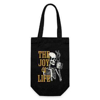 Coffee The Joy Of Life Lustiger Kaffeeliebhaber - Geschenkbeutel für Flaschen - Schwarz - Vorne