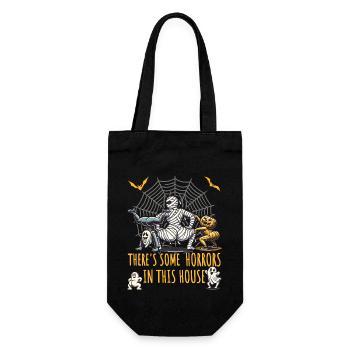 Il y a des horreurs dans cette maison Lustiger Spruch - Sac à bouteille - noir - Devant