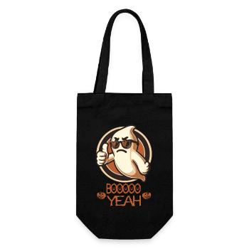Boo yes Ghost Halloween Saying Design - Gift Bag for Bottles - black - Front