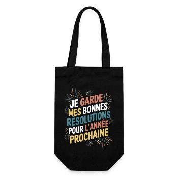 Idée cadeau humour drôle pour nouvel année - Sac à bouteille - noir - Devant