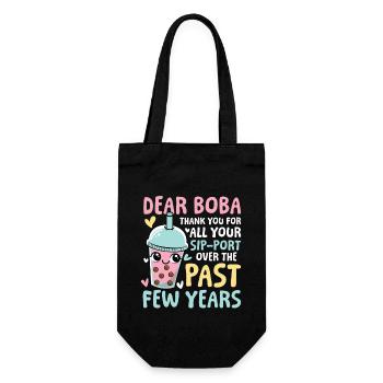 Lustiger Bubble Tea Spruch für einen Bubble Tea - Geschenkbeutel für Flaschen - Schwarz - Vorne
