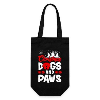Dog Lover Christmas Dog And Paws - Gift Bag for Bottles - black - Front