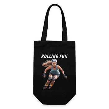 FRAU ROLLSCHUHE ROLLING FUN - Geschenkbeutel für Flaschen - Schwarz - Vorne