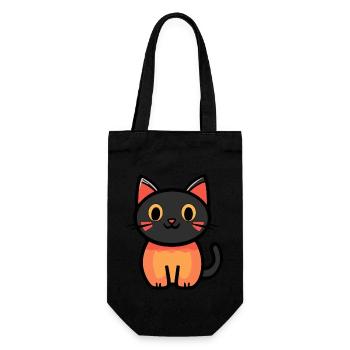 Katze Halloween Symbol Kater - Geschenkbeutel für Flaschen - Schwarz - Vorne