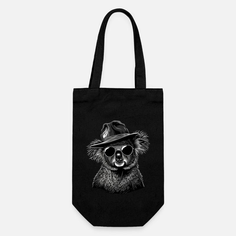 Koala - Geschenkbeutel für Flaschen - Schwarz