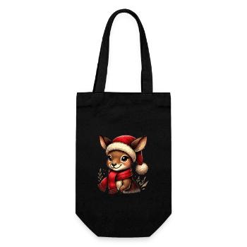 Cerf de Noël avec chapeau de Noël - Sac à bouteille - noir - Devant