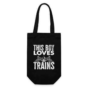 Dieser Junge Liebt Züge Eisenbahn - Geschenkbeutel für Flaschen - Schwarz - Vorne