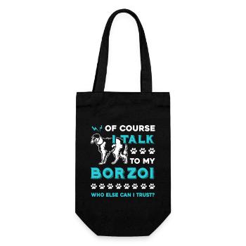 Borzoi I Talk To My Borzoi - Gift Bag for Bottles - black - Front