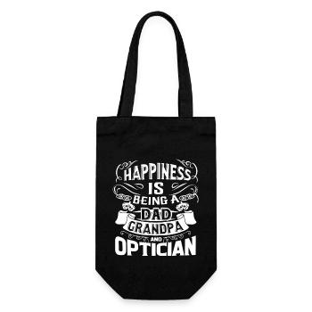 Optician Dad Grandpa And Optician - Gift Bag for Bottles - black - Front