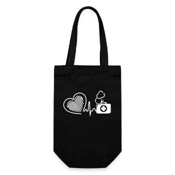 Nurse Practitioner Nurse Practitioner Heartbeat - Gift Bag for Bottles - black - Front
