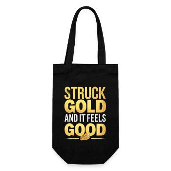 Gold Mining Panning History Adventure Prospector - Gift Bag for Bottles - black - Front