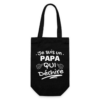 Humor Fatherhood Dad rocks - Gift Bag for Bottles - black - Front