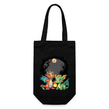 mystical dragon dragon fairy tale fairy tale character - Gift Bag for Bottles - black - Front