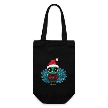 Peacock Bird Christmas - Gift Bag for Bottles - black - Front