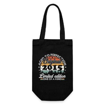 Original 2015 Vintage 10th Anniversary Geschenk - Geschenkbeutel für Flaschen - Schwarz - Vorne