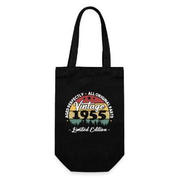 Vintage 1955 Geburtstagsgeschenk Für Geboren 1955 - Geschenkbeutel für Flaschen - Schwarz - Vorne