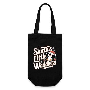 Little Waddling Penguins of Santa Christmas - Gift Bag for Bottles - black - Front