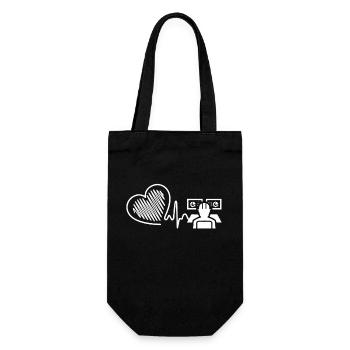 Mechanical Engineer Heartbeat - Gift Bag for Bottles - black - Front