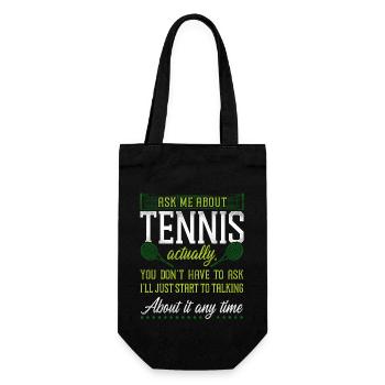Funny Tennis Player Racket Ask Me - Geschenkbeutel für Flaschen - Schwarz - Vorne