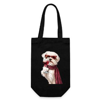 Maltese - Gift Bag for Bottles - black - Front