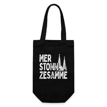Köln Mer Stonn Zesamme Dom Karneval Kölsch Kölner - Geschenkbeutel für Flaschen - Schwarz - Vorne