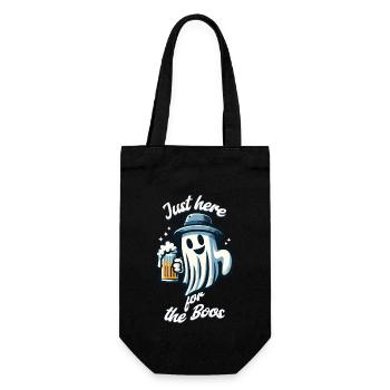 Funny Halloween ghost here for the liquor - Gift Bag for Bottles - black - Front